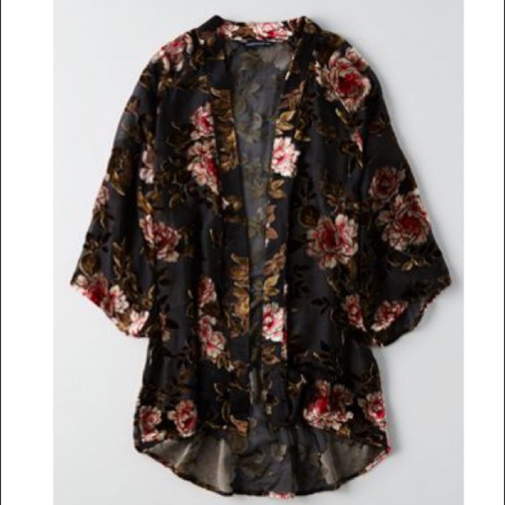 American Eagle Velvet Burnout Kimono